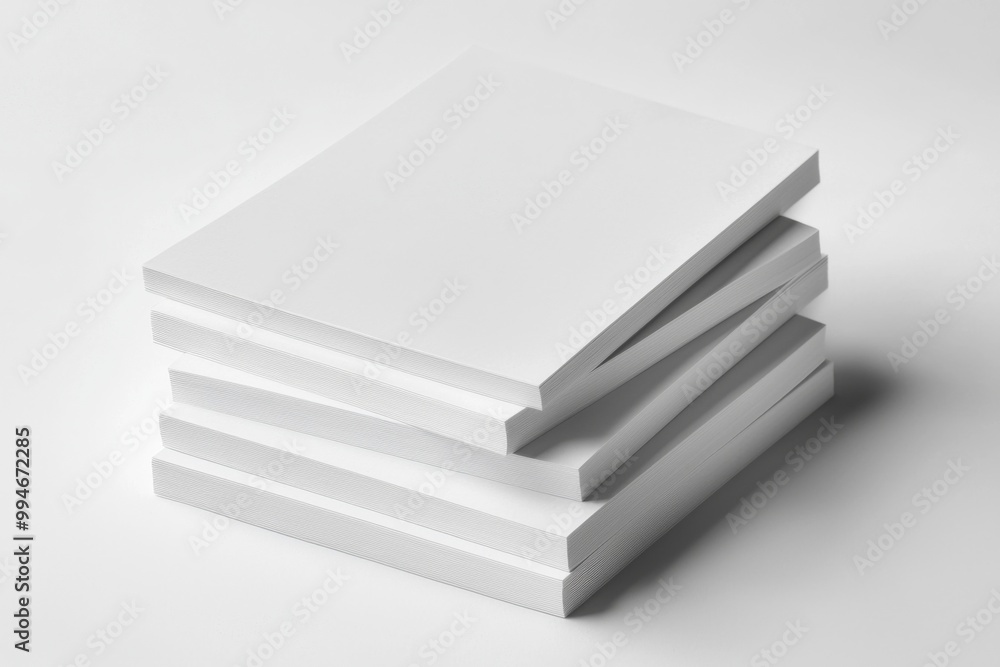 Blank A4 Stacked Paper Mockup isolated created with Generative AI Blank A4 Stacked Paper Mockup isolated created with Generative AI