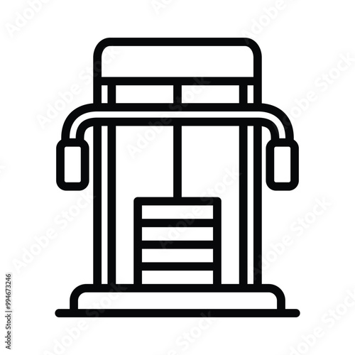 pec deck fly icon line vector design in trendy style