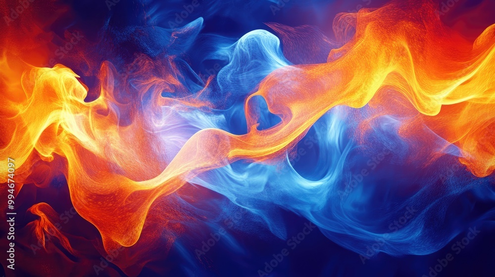 Fototapeta premium Beautiful and vibrant flame effects, showcasing innovative digital art techniques with a dynamic abstract composition and bold colors