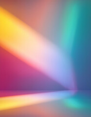 Colorful gradient studio backdrop with empty space for your content, tropical leaf shadow

