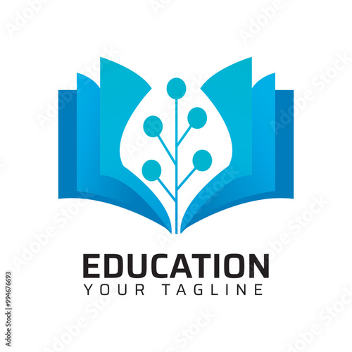 Premium Quality education college coaching academy abstract modern minimalist 3d colorful logo design template