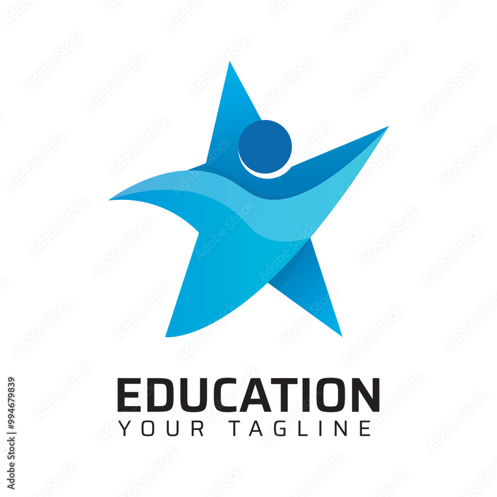 Obraz premium Premium Quality education college coaching academy abstract modern minimalist 3d colorful logo design template
