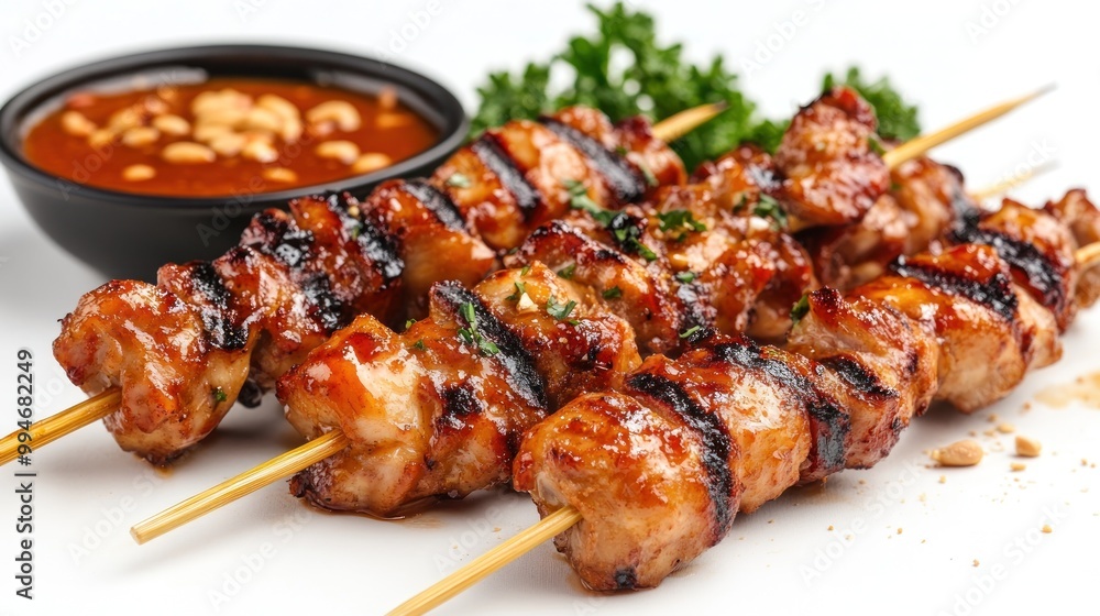 Grilled Chicken Skewers with Peanut Sauce Grilled Chicken Skewers with Peanut Sauce
