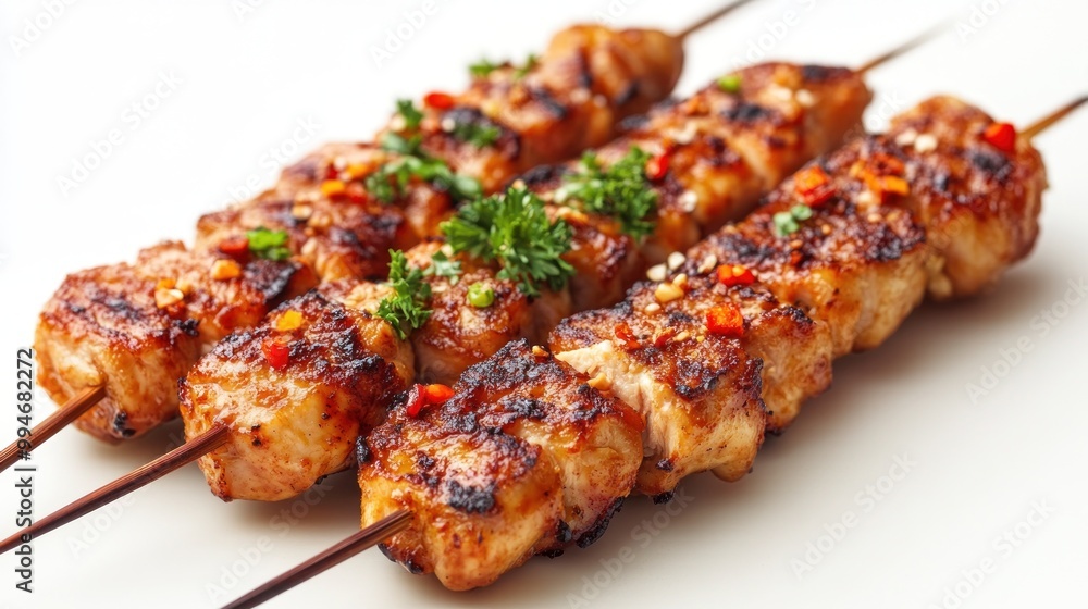 Grilled Chicken Skewers with Parsley and Chili Flakes Grilled Chicken Skewers with Parsley and Chili Flakes