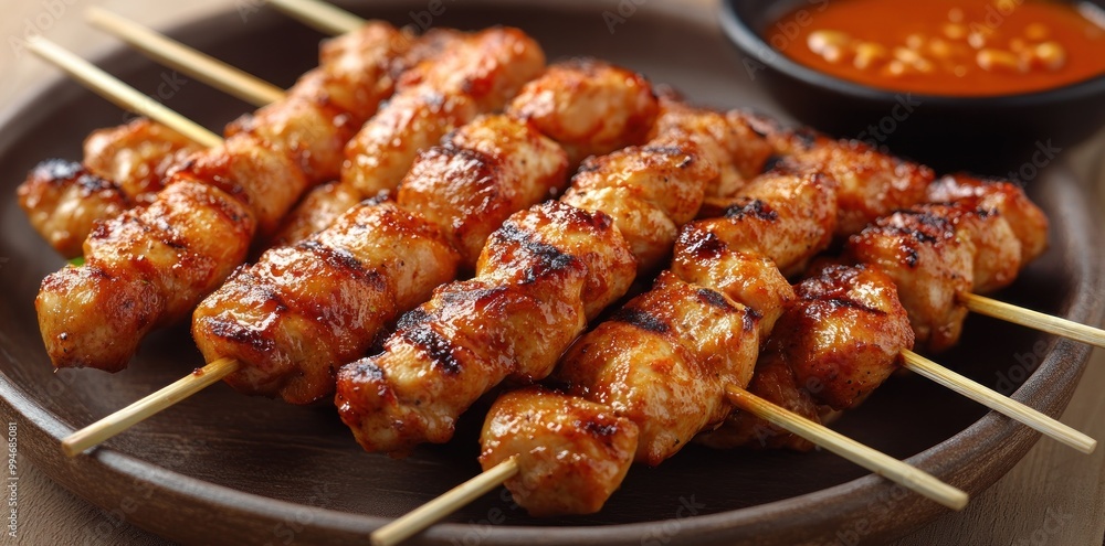 Grilled Chicken Skewers with Sweet and Spicy Sauce Grilled Chicken Skewers with Sweet and Spicy Sauce