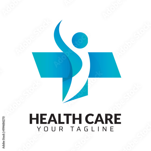 Premium Quality healthcare medical abstract modern minimalist 3d colorful logo design template photo