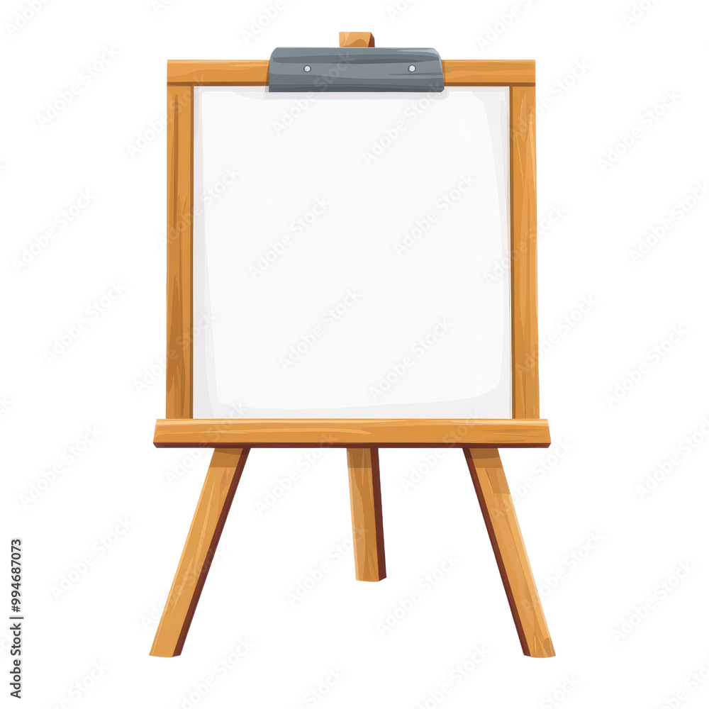 Wooden easel with a blank clipboard on a white isolated background. transparent background. Wooden easel with a blank clipboard on a white isolated background. transparent background.