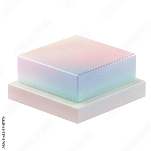 Abstract geometric shapes with soft pastel colors, white isolated background. transparent background.
