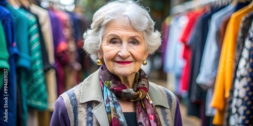 an older woman at the second hand market