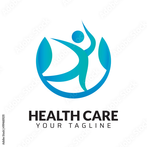 Premium Quality healthcare medical abstract modern minimalist 3d colorful logo design template photo