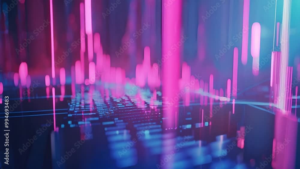 Abstract Neon Lights Background with Glowing Purple and Orange Lines Abstract Neon Lights Background with Glowing Purple and Orange Lines