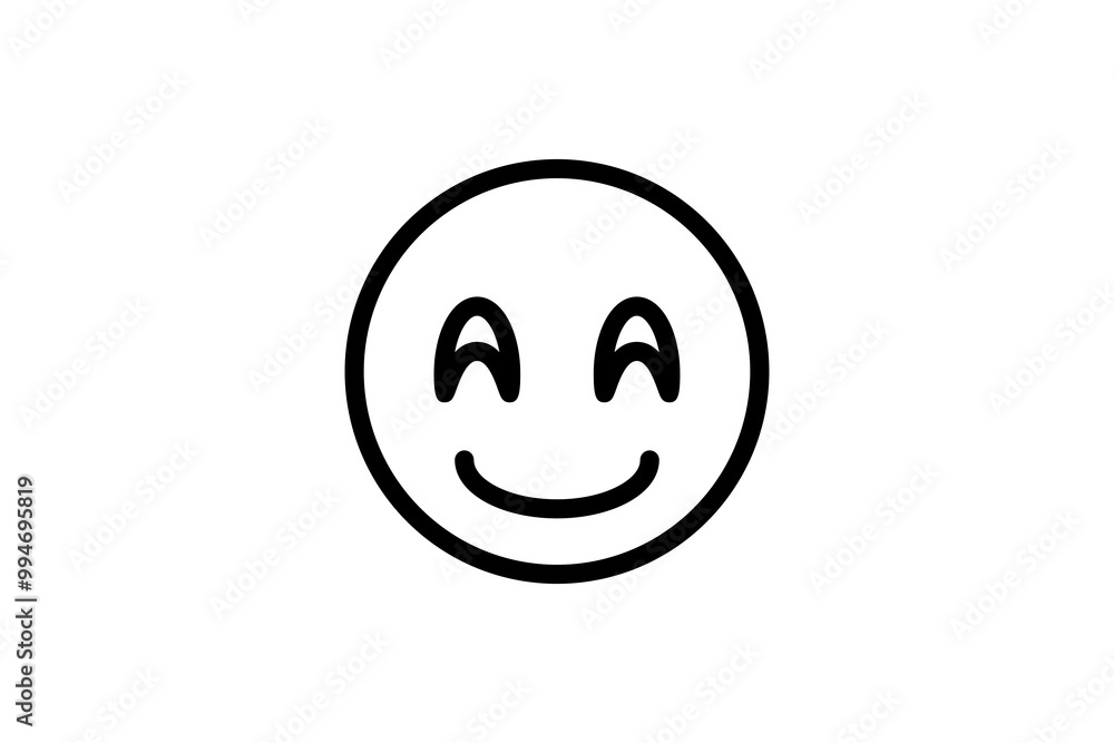 Blushed face emoji in line art. Emoticon icon vector. Blushed face emoji in line art. Emoticon icon vector.