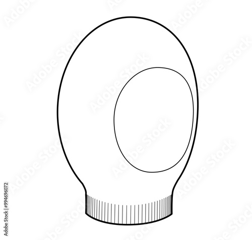 Snood Hat. Winter Knitted Head Fashion accessory cap clothing technical illustration. Vector headgear for Men, women, unisex style, flat template CAD mockup sketch outline isolated