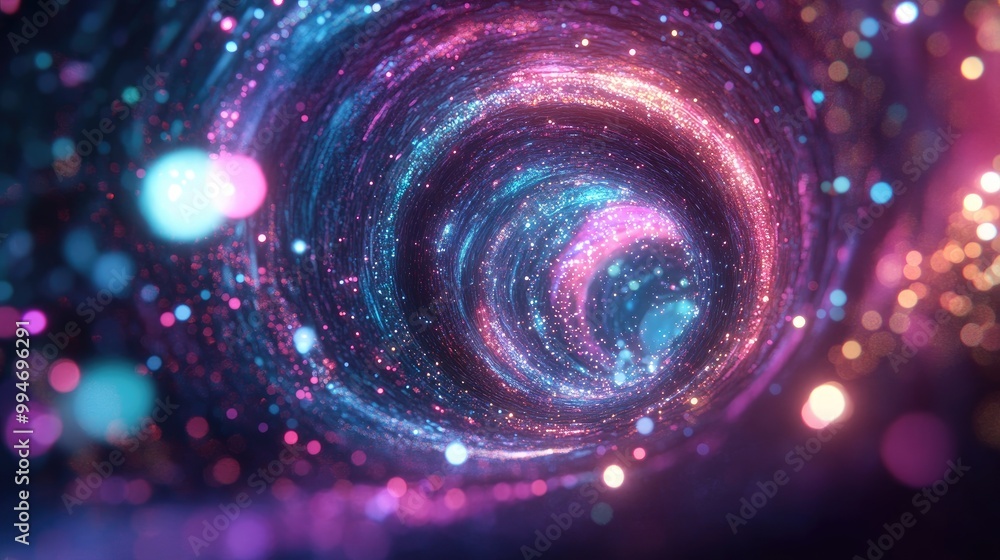 A vibrant, abstract fluffy light tunnel with glowing particles, showcasing bright colors, perfect for digital art and background design A vibrant, abstract fluffy light tunnel with glowing particles, showcasing bright colors, perfect for digital art and background design