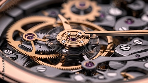Wallpaper Mural Close up of Watch Mechanism with Intricate Gears and Details Torontodigital.ca