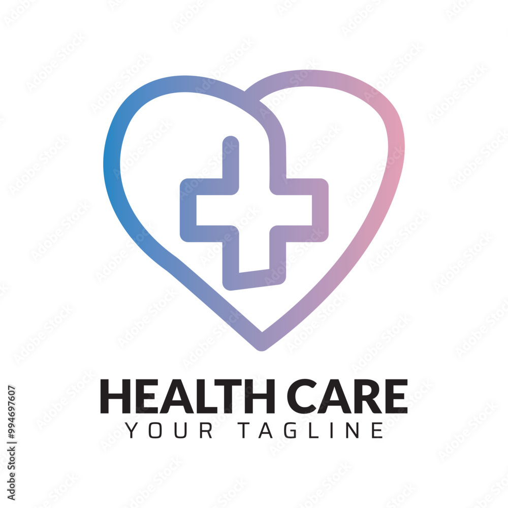 Fototapeta premium Premium Quality healthcare medical abstract modern minimalist 3d colorful logo design template