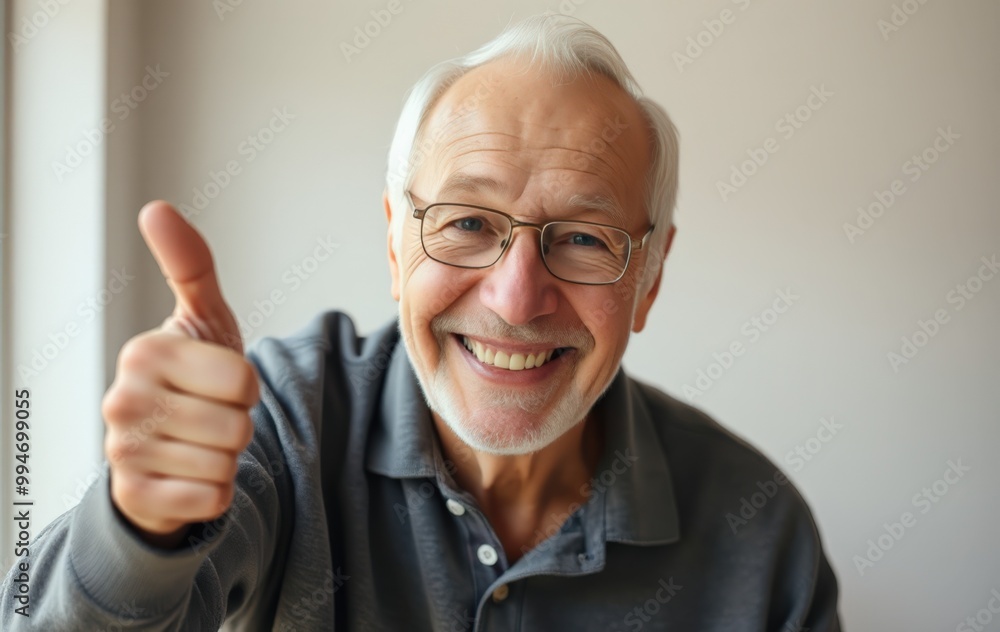 Elderly Man Displaying Positive Gesture Elderly Man Displaying Positive Gesture