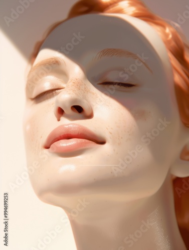 Beauty portrait of redhead woman