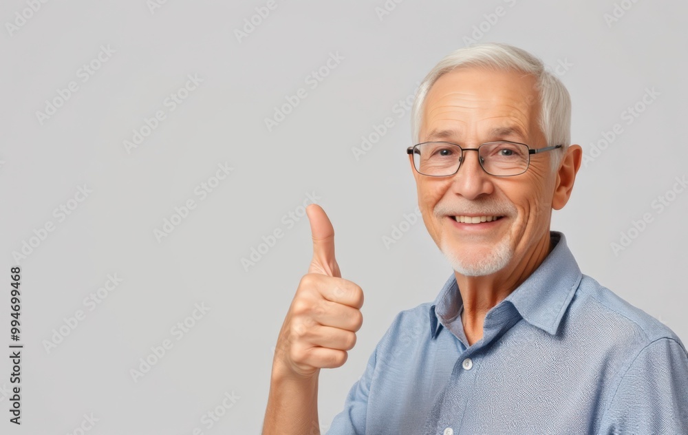 Thumbs Up Gesture from a Happy Senior Man Thumbs Up Gesture from a Happy Senior Man