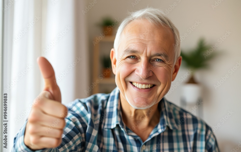 Elderly Man Expressing Satisfaction Elderly Man Expressing Satisfaction