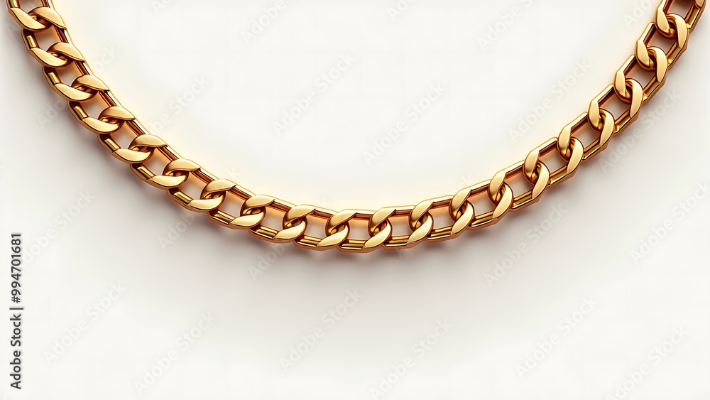 Gold necklace on a white Gold necklace on a white