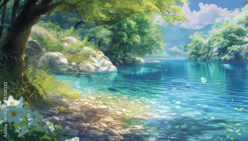 Beautiful river flowing through a forest area. Beautiful river flowing through a forest area.