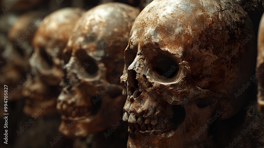 Row of Skulls: A Haunting Still Life Row of Skulls: A Haunting Still Life