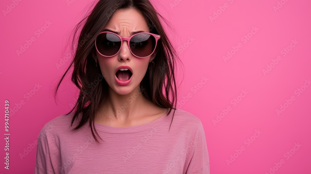 Fototapeta premium Woman Reacting with Surprise