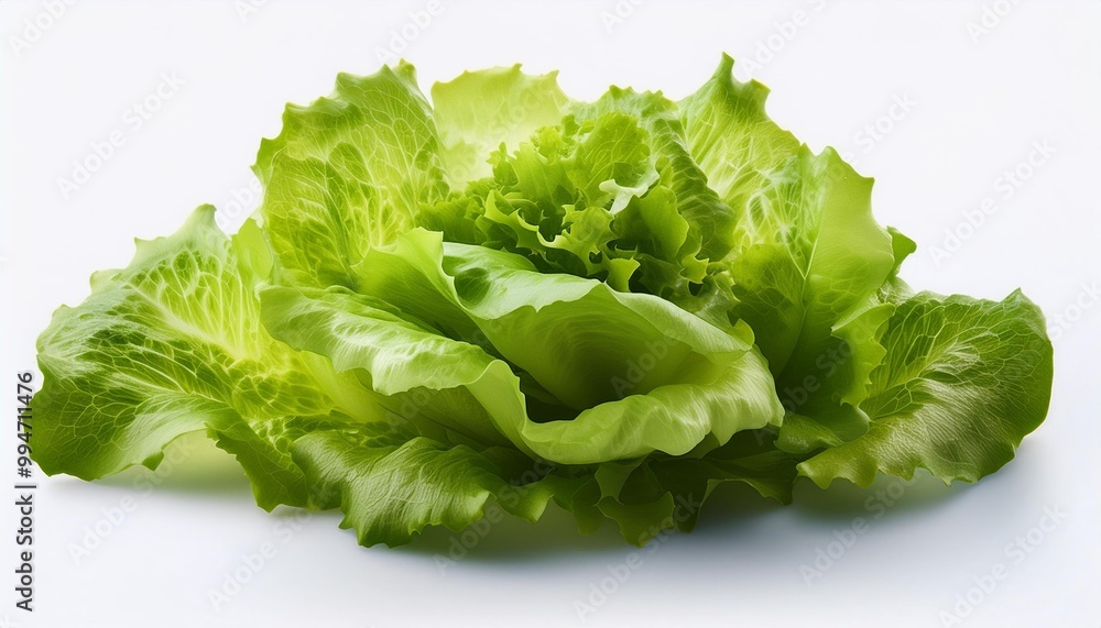 Fresh Green Lettuce Isolated on White Background Fresh Green Lettuce Isolated on White Background