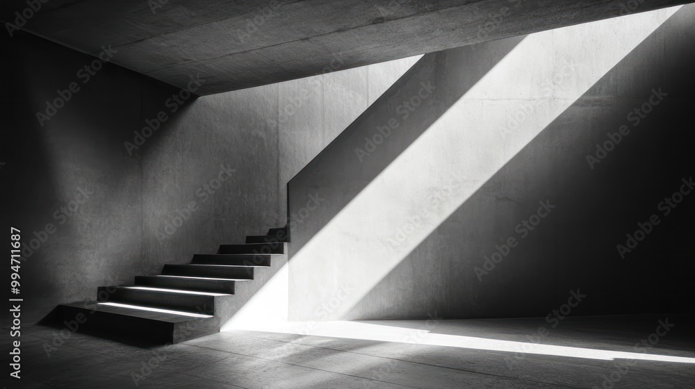 Concrete Staircase with Sunlight Concrete Staircase with Sunlight