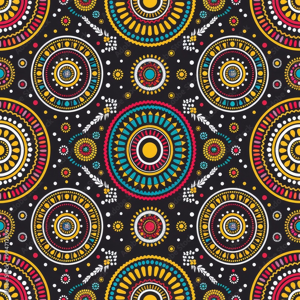 Fototapeta premium Tileable Bohemian Mandala Pattern