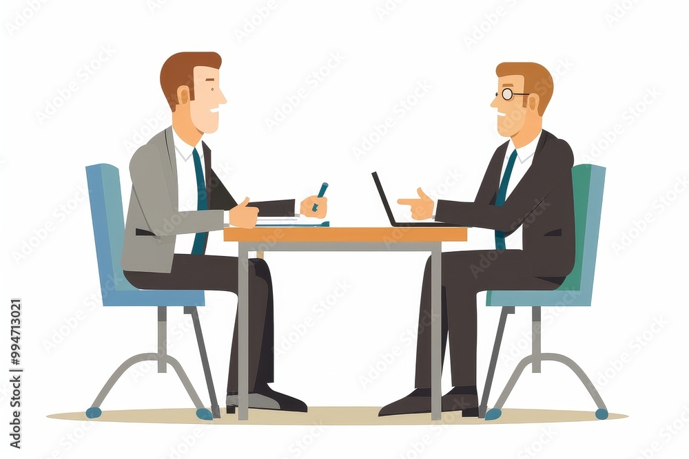 Job Interview Assessment: Businessman Interrogating Candidate Job Interview Assessment: Businessman Interrogating Candidate