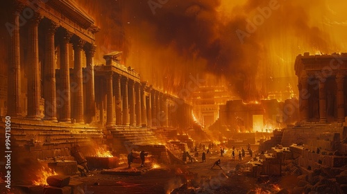 Historical Destruction of Alexandria's Library (48 BC) photo