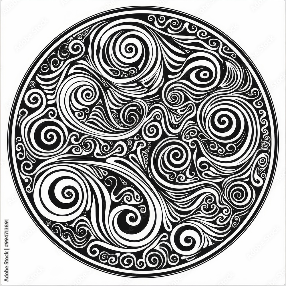 Hypnotic Mandala with Interwoven Flows Hypnotic Mandala with Interwoven Flows