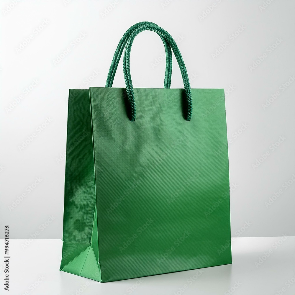 green paper shopping bag isolated on white background green paper shopping bag isolated on white background