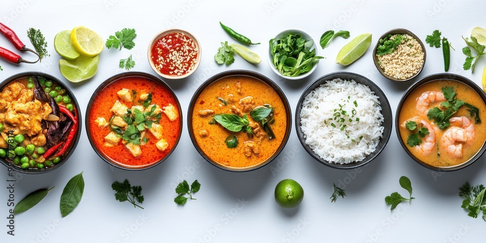 Thai Red Curry Soup, Tofu, Chicken, Shrimp, and Rice Thai Red Curry Soup, Tofu, Chicken, Shrimp, and Rice