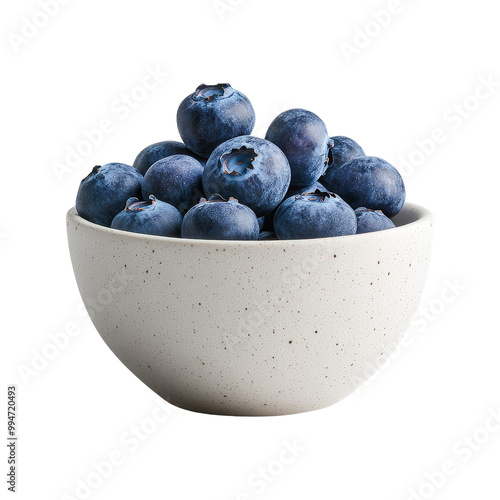 Fresh Blueberries in a White Bowl