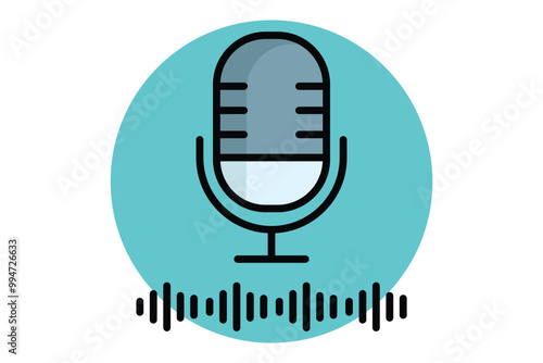 Podcast colored outline icon. icon related to online course. education elements vector illustration