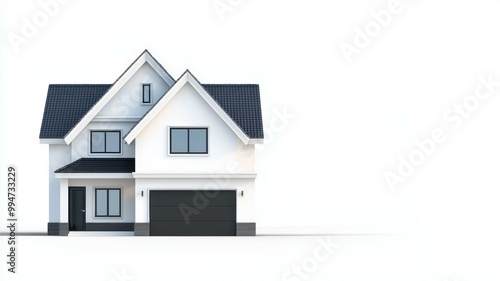 Wallpaper Mural A large white house with a black garage door Torontodigital.ca