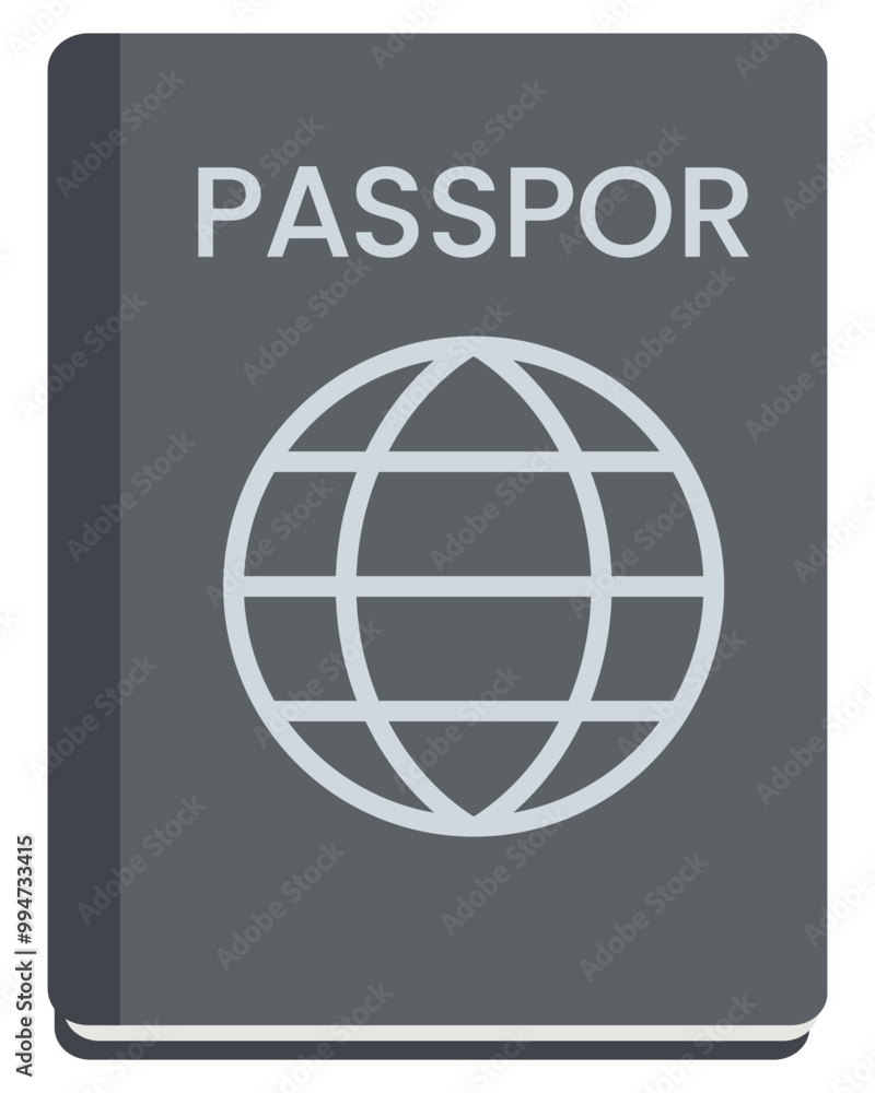 Passport flat icon design isolated on white background. Passport flat icon design isolated on white background.
