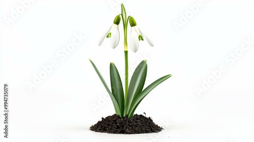 Wallpaper Mural A small white flower is growing in the dirt Torontodigital.ca