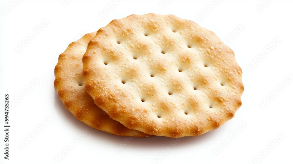 Two crackers on a white background Two crackers on a white background