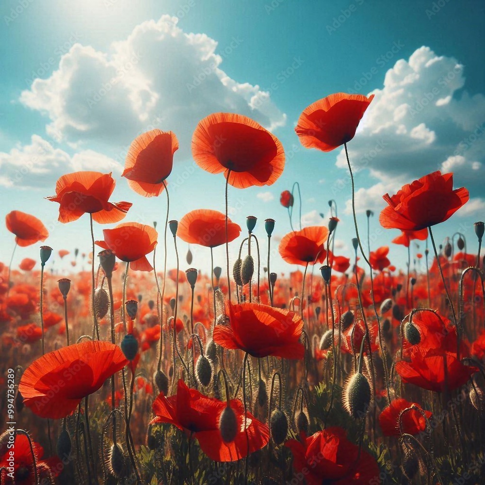 Obraz premium Wallpaper Hintergrund Klatschmohn