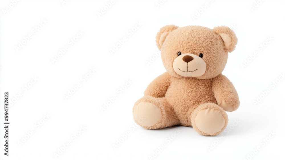 Fototapeta premium A teddy bear is sitting on a white background
