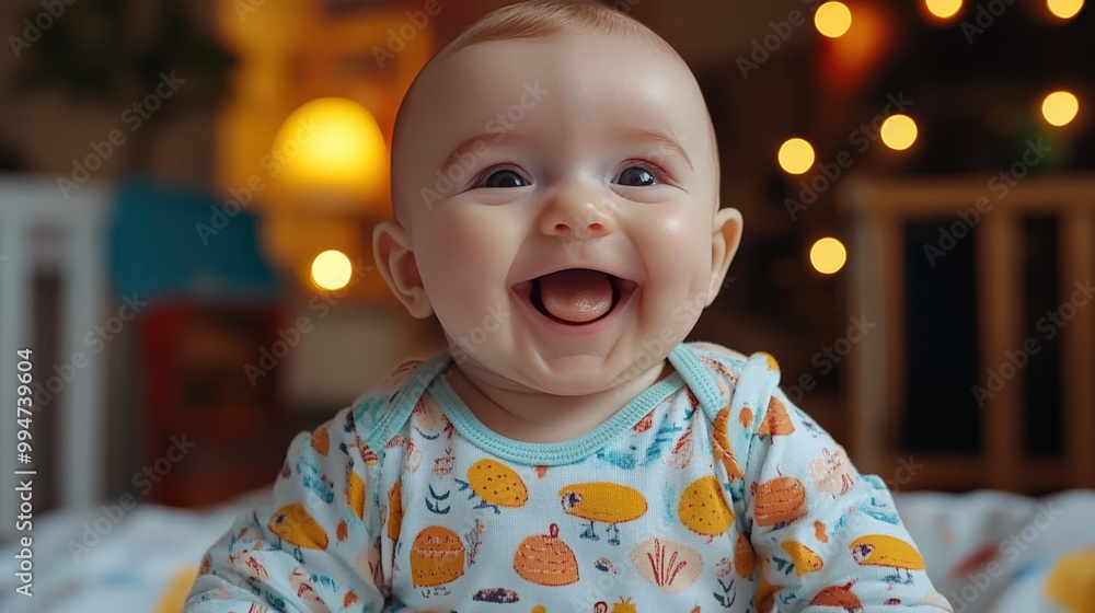 Giggling Baby Close-Up Portrait Giggling Baby Close-Up Portrait