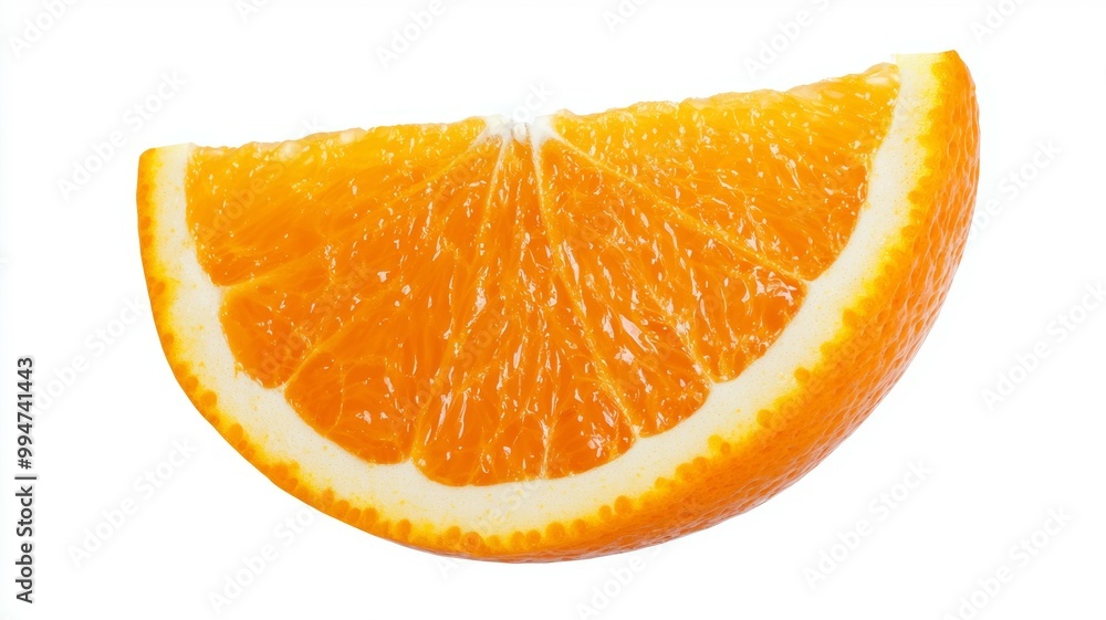 A slice of orange with a white background A slice of orange with a white background