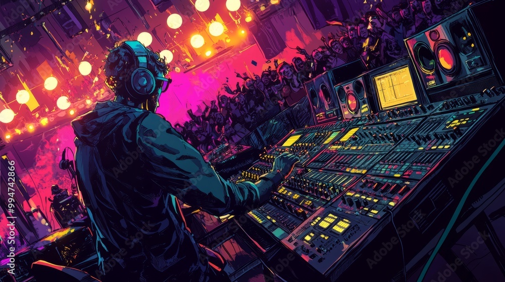Vibrant DJ Performance at Night Vibrant DJ Performance at Night
