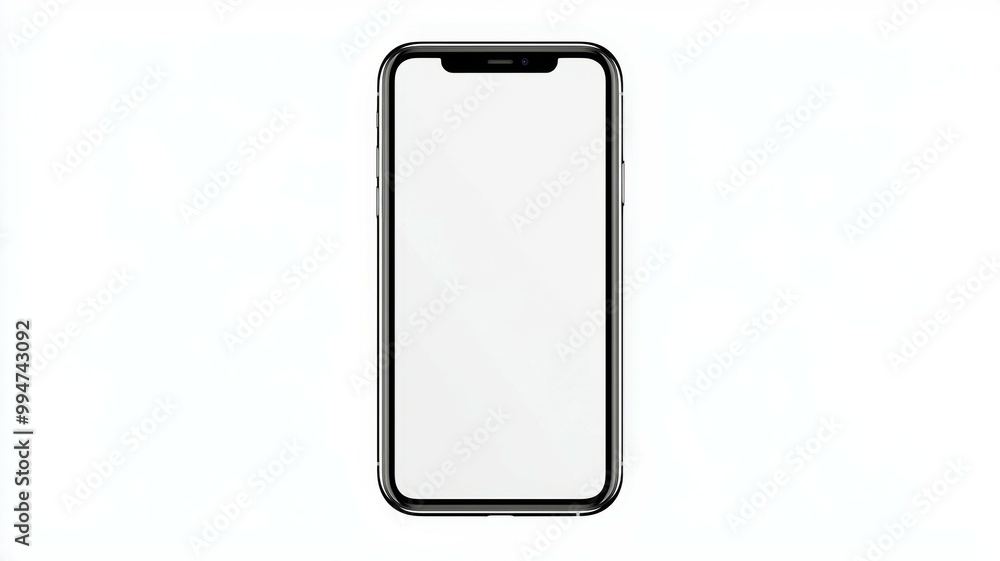 A phone with a white screen is shown