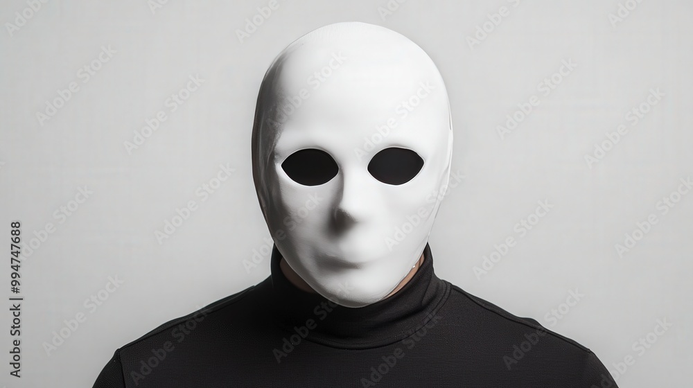 White Anonymous Mask Halloween Costume Identity Concealment White Anonymous Mask Halloween Costume Identity Concealment