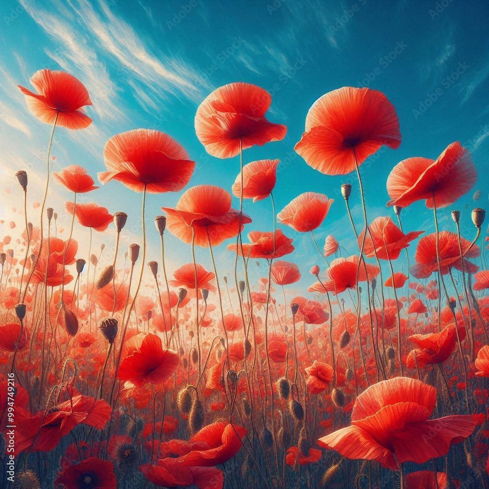 Obraz premium Wallpaper Hintergrund Klatschmohn